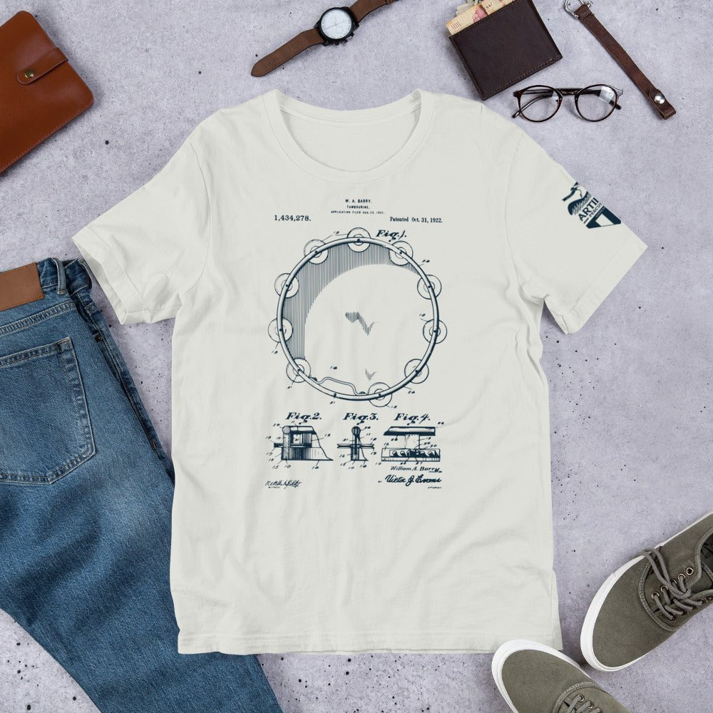 Merch - Barry Tambourine Patent Tee | Short - Sleeve Unisex - Artifact Percussion