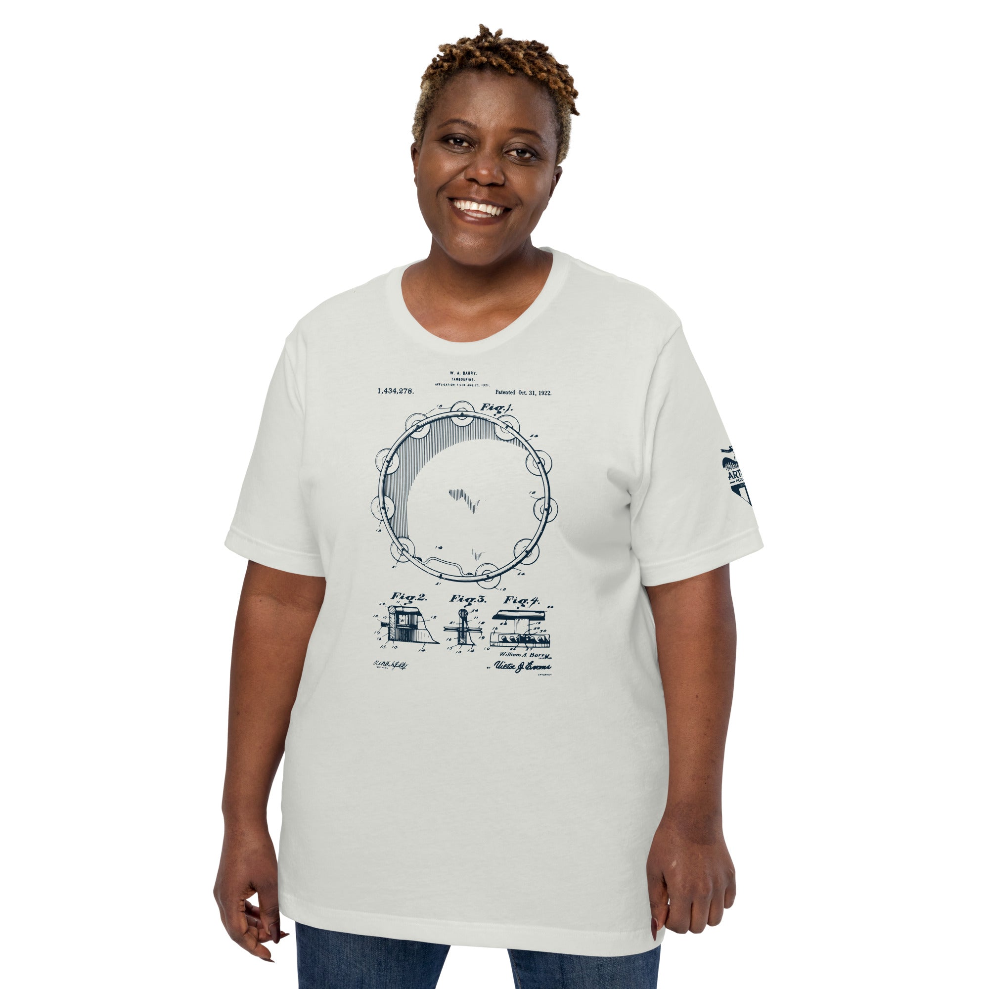 Merch - Barry Tambourine Patent Tee | Short - Sleeve Unisex - Artifact Percussion