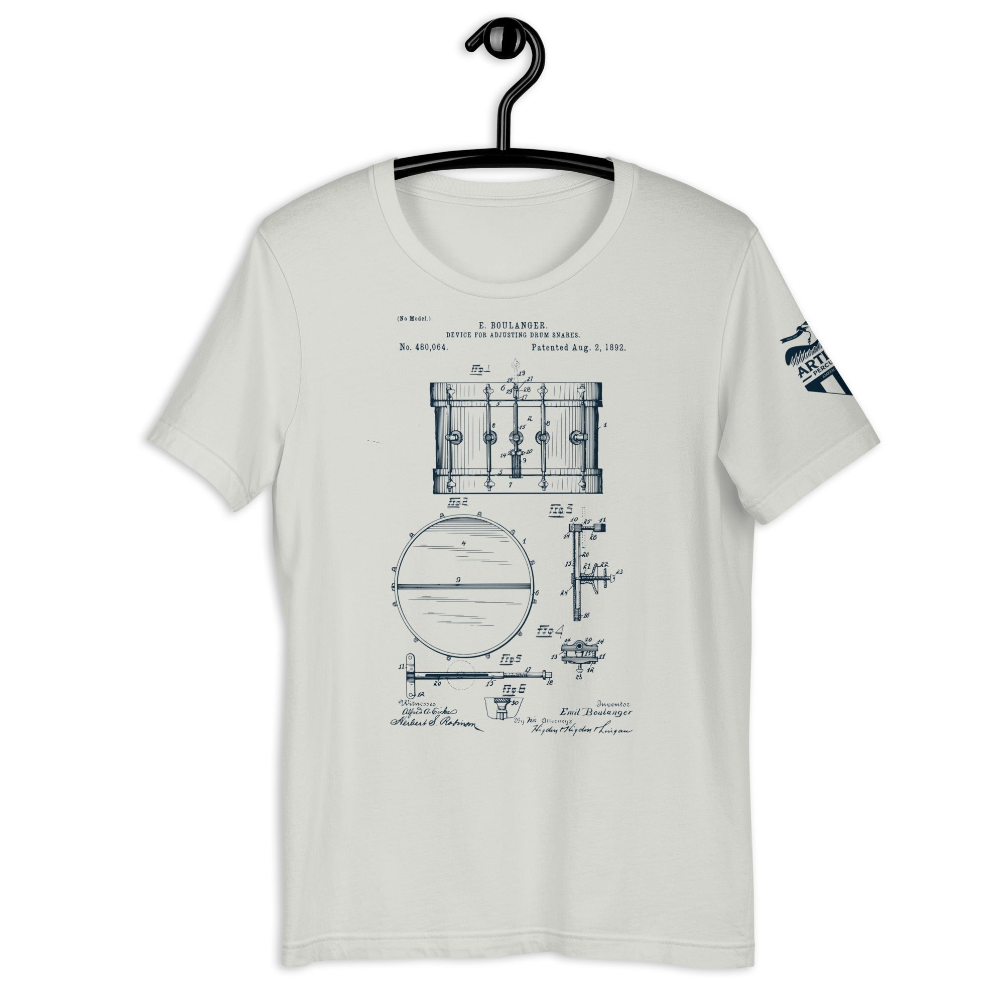 Merch - Boulanger Snare Drum Patent Tee | Short - Sleeve Unisex - Artifact Percussion