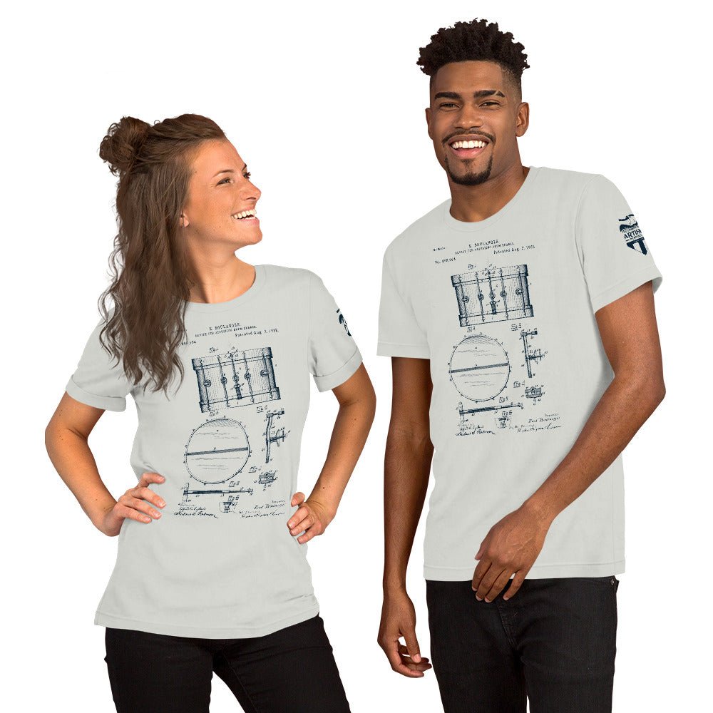 Merch - Boulanger Snare Drum Patent Tee | Short - Sleeve Unisex - Artifact Percussion