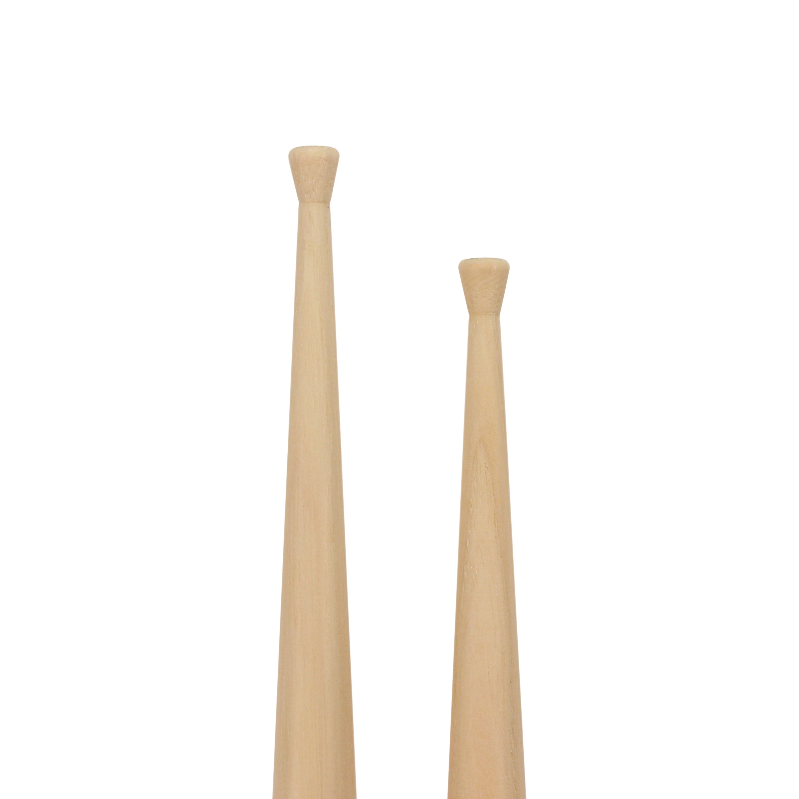 Two wooden drumsticks on a white background