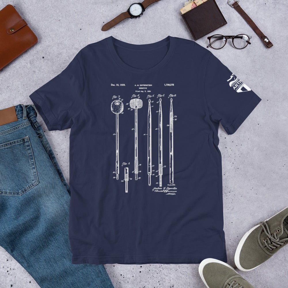 Merch - Zipperstein Mallet Patent Tee | Short - Sleeve Unisex - Artifact Percussion